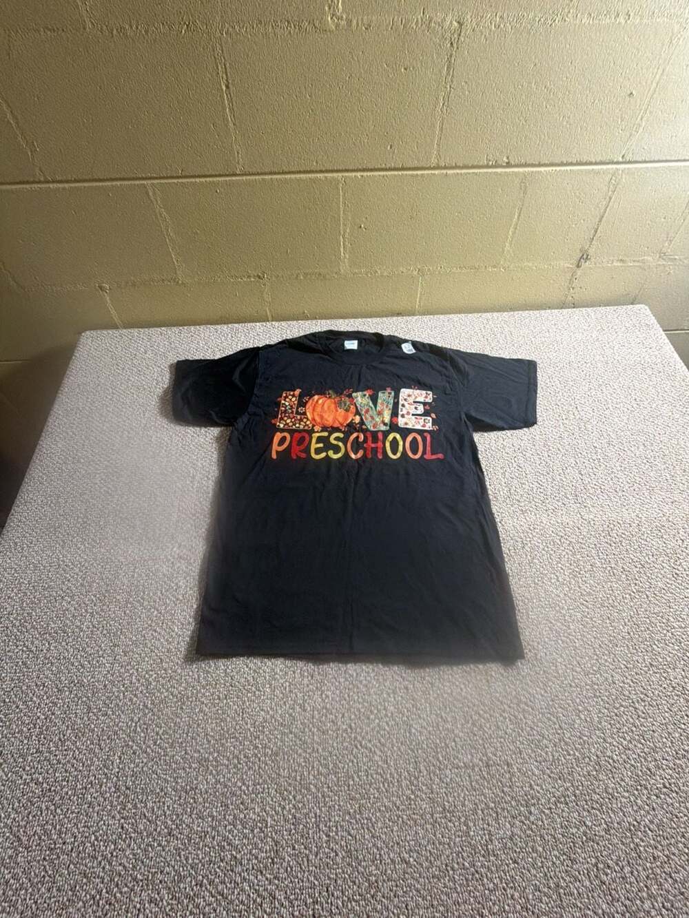 Port & Company Love Preschool Fall Pumpkin Teacher T-Shirt Black Large